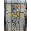 Image 4 : 2 Leaded Glass Panels from Fire Place , Heavy Metal Frame