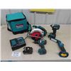 Image 1 : Makita 18V Cordless Pack with Bag ; Circular Saw, Drill, Driver, Light, Charger + Battery