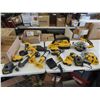 Image 1 : 9 DeWalt Power Tools : Jig Saw, Circular Saw, Drills, Lights,