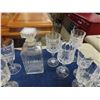 Image 2 : 24 Clear Glass Items ; Decanter + Wine Glasses - Crystal + Cut Glass