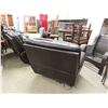 Image 10 : 3pc Leather Quality Living Rom Suite including Power Recliner ; 