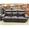 Image 2 : 3pc Leather Quality Living Rom Suite including Power Recliner ; 