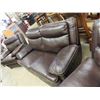 Image 6 : 3pc Leather Quality Living Rom Suite including Power Recliner ; 