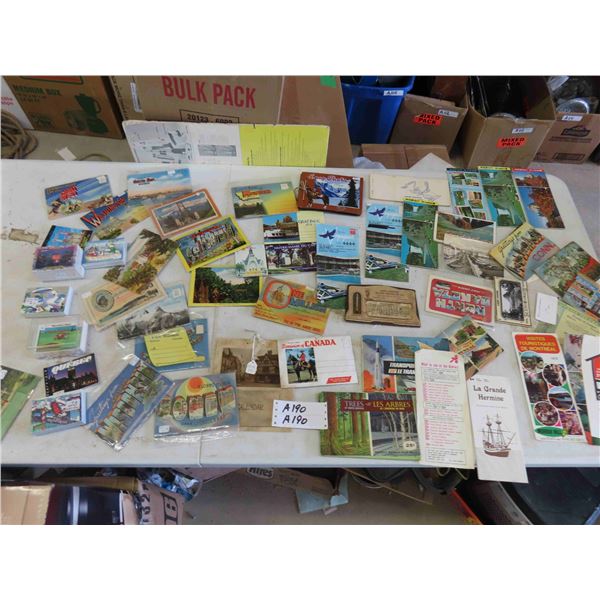 Assorted Postcards, Calendars, Travel Brochures, Collector Cards