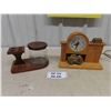 Image 1 : Snider Fireplace Electric Clock, Pipe Stand wit Glass Humidor