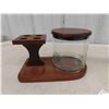 Image 4 : Snider Fireplace Electric Clock, Pipe Stand wit Glass Humidor