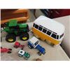 Image 2 : VW Large Wheel Die Cast Bus, Hot Wheels Car Carrier, 2 Tractors, Assorted Small 