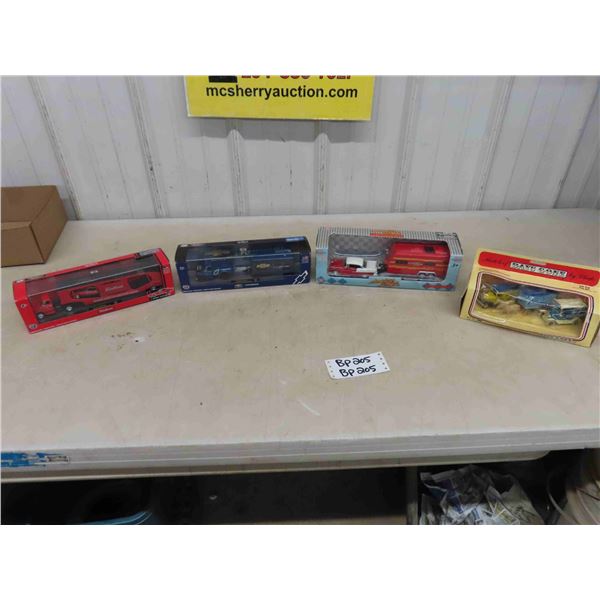 Die Cast Collectible Vehicles New in Packages ; Edelbrock Car Hauler, Chevy Pick 