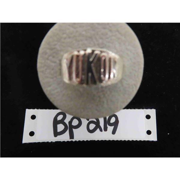 Silver Ring with ' Yukon' Stamped On It Marked 925