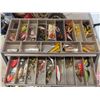 Image 2 : Fishing Tackle Box + Extra Plastic Trays Loaded with Lures, Weights, Hooks, Line, 