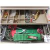Image 3 : Fishing Tackle Box + Extra Plastic Trays Loaded with Lures, Weights, Hooks, Line, 