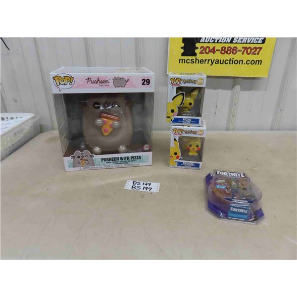 Pop Pusheen The Cat Large Vinyl Figure in Box, 2 Pokémon Funko Pops, Fortnite