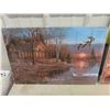Image 2 : 6 Assorted Wall Art Items - Some Painted Hardboard, Several Canvas, Some Have