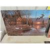 Image 2 : 7 Assorted Wall Art Items - Some Painted Hardboard, Some Canvas, Some with 