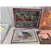 Image 2 : 6 Assorted Wall Art Items - Some Painted Hardboard, Canvas + Tin , Some Have LED