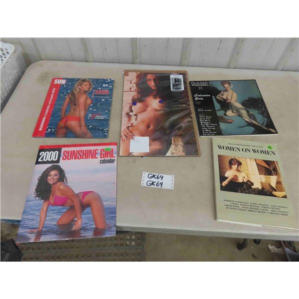 1979 Penthouse Puzzle, 2000 + 2006 Sunshine Girl Calendars, 2 Nudie Photo Books