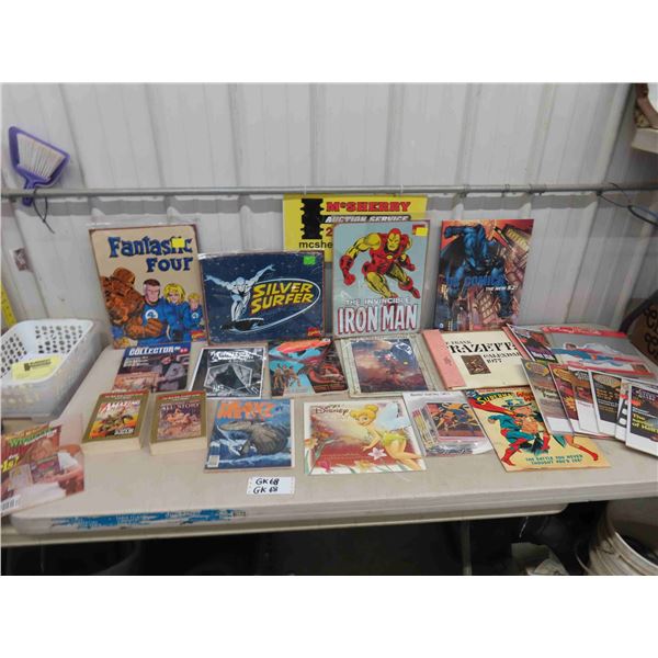 Large Selection + Variety of Modern Comic Collector Items ; Tin Signs, Magazines, 