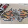 Image 2 : 4 Exterior Window Decal Graphics ; 3 Skull with Flames + 1 Other - New