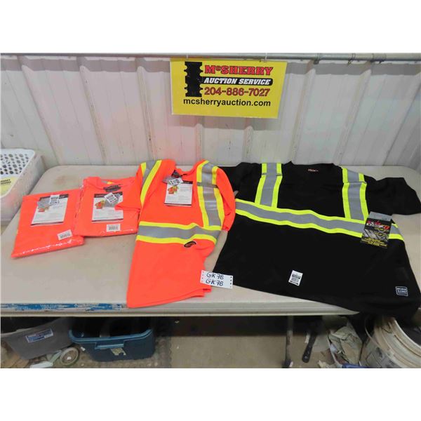 3 Pioneer Safety Vests, Work King Black Safety Vest Sz 2XL - All New With Tags