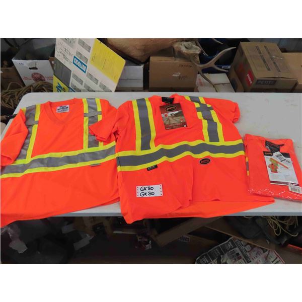 3 Large Safety Shirts - 2 Pioneer Brand New with Tags, 1 Viking - No Tags