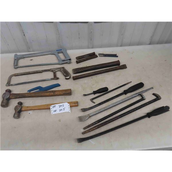 Ball Pin Hammer, Pries, Chisels, Hack Saw