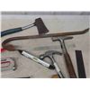 Image 2 : Carpentry Tools ; Square, Tape Measure, Wrecking Bar, Hatchet, Stapler, Hammer, 
