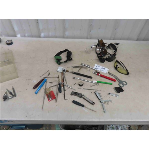 Precision Tools ; Picks, Feeler Gauge, Allen Wrenches, Reach, Head Lamp, Safety Glasses