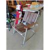Image 2 : Folding Wooden Slat Aluminum Frame Lawn Rocking Chair, Folding Chair in Bag,