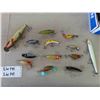 Image 1 : 12 + 1 Vintage Lures - All Loose, No Boxes - Most Have Barbed Hooks; Heddon, 