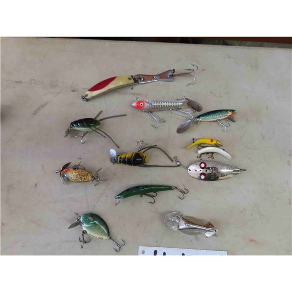 12 + 1 Vintage Fishing Lures - No Boxes ; Heddon, Flasheye, plus more - Many with 