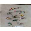 Image 1 : 12 + 1 Vintage Fishing Lures - No Boxes ; Heddon, Flasheye, plus more - Many with 