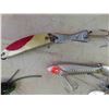 Image 2 : 12 + 1 Vintage Fishing Lures - No Boxes ; Heddon, Flasheye, plus more - Many with 