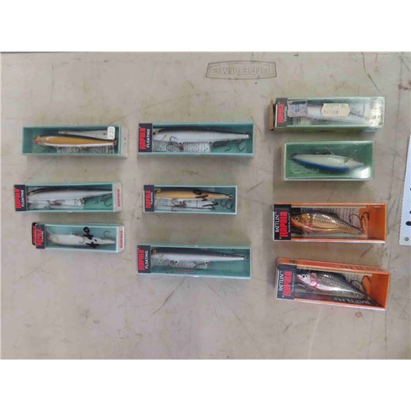 10 Vintage Rapala Fishing Lures All in Original Boxes