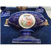Image 5 : 4 Porcelain Made in England Deep Blue Vases + Serving Dish
