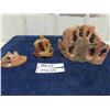 Image 8 : Carved Stone 3pc Ornamental Monkeys with Little Bowls - Some Damage + Repair