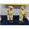 Image 2 : 2 Vintage California Chinese Figural Vases, 2 Ivorex Chinese Lady Figures, Porcelain 