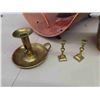 Image 6 : Various Brass Vases, Bowls, Candle Holder, Serving Set, Copper Log Holder
