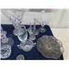 Image 3 : Large Variety of Crystal + Cut Glass; Vases, Candle Holders, Trays, Creamers, plus more