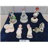 Image 1 : Assorted Porcelain China Figurines ; Raggedy Anne Musical, Boy with Horn, Baby Boots,