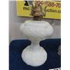 Image 2 : 2 Vintage Oil Lamps ; 1 Clear, 1 White