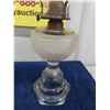Image 3 : 2 Vintage Oil Lamps ; 1 Clear, 1 White