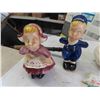 Image 2 : Assorted Dutch Themed Porcelain Figures, Chalkware Wall Hangers, Tin Table Protectors