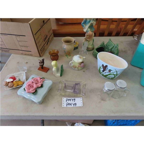 Chalkware Carnival Baton Spinner, Planters, Salt + Pepper Shakers, Vases, Assorted