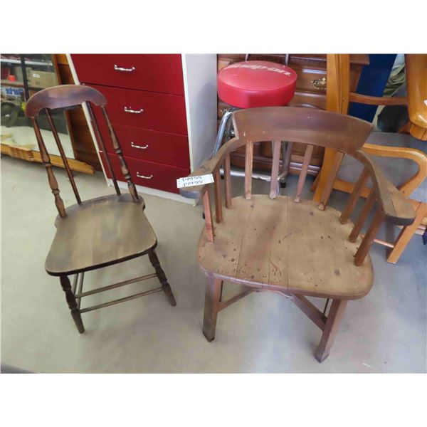 2 Vintage Wooden Chairs