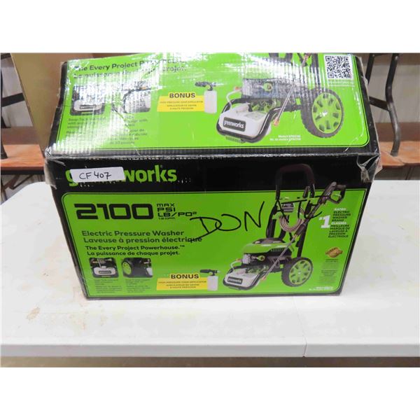 Green Works 2100 PSi Electric Pressure Washer - New in Open Box
