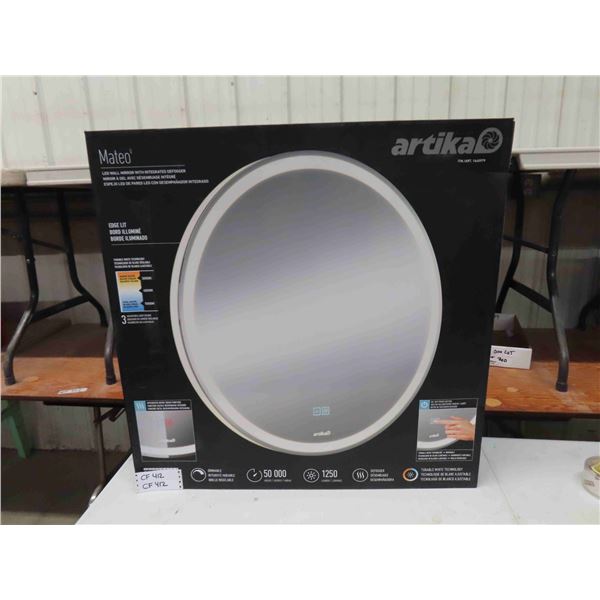 Artika ' Mateo' LED Edge Lit Wall Mirror With Defogger New in Box