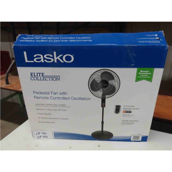 Lasko Pedestal Fan with Remote Controlled Oscillation , New in Box