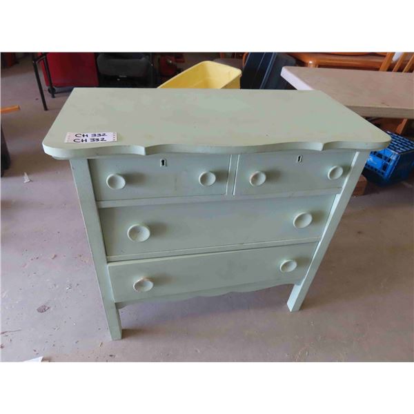 Antique Painted 4 Drawer  Dresser 17" x 32" x 34"