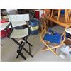 Image 1 : 2 Director Style Folding Chairs -1  Missing Back Rest
