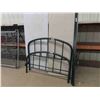 Image 1 : Green Metal Bedframe ; Headboard, Footboard, Rails - 53" Wide